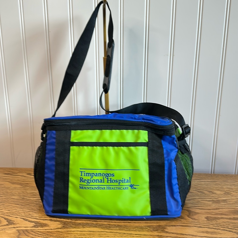 Blue and Green Thermal Bag